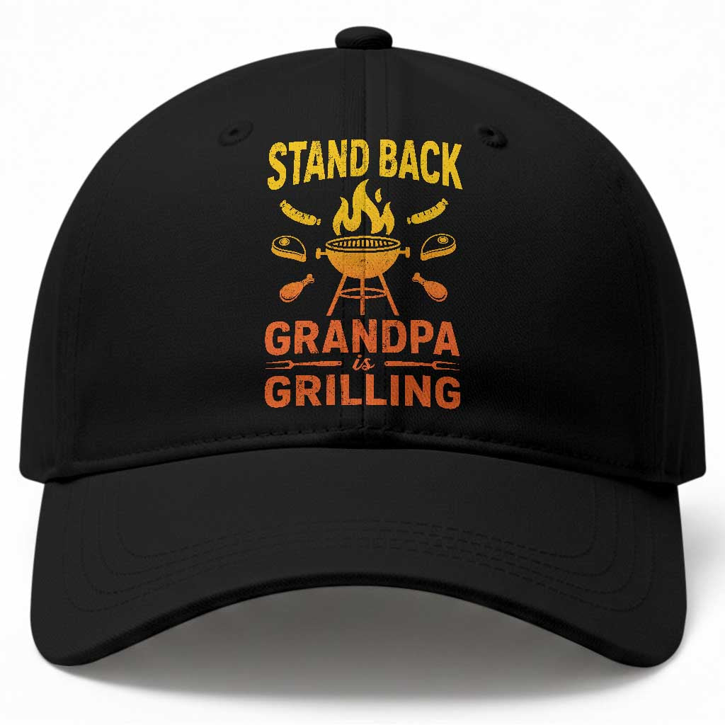 Grandpa Is Grilling Baseball Cap Funny Fathers Day BBQ