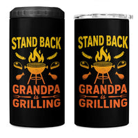Grandpa Is Grilling 4 in 1 Can Cooler Tumbler Funny Fathers Day BBQ
