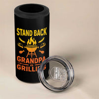 Grandpa Is Grilling 4 in 1 Can Cooler Tumbler Funny Fathers Day BBQ