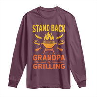 Grandpa Is Grilling Long Sleeve Shirt Funny Fathers Day BBQ