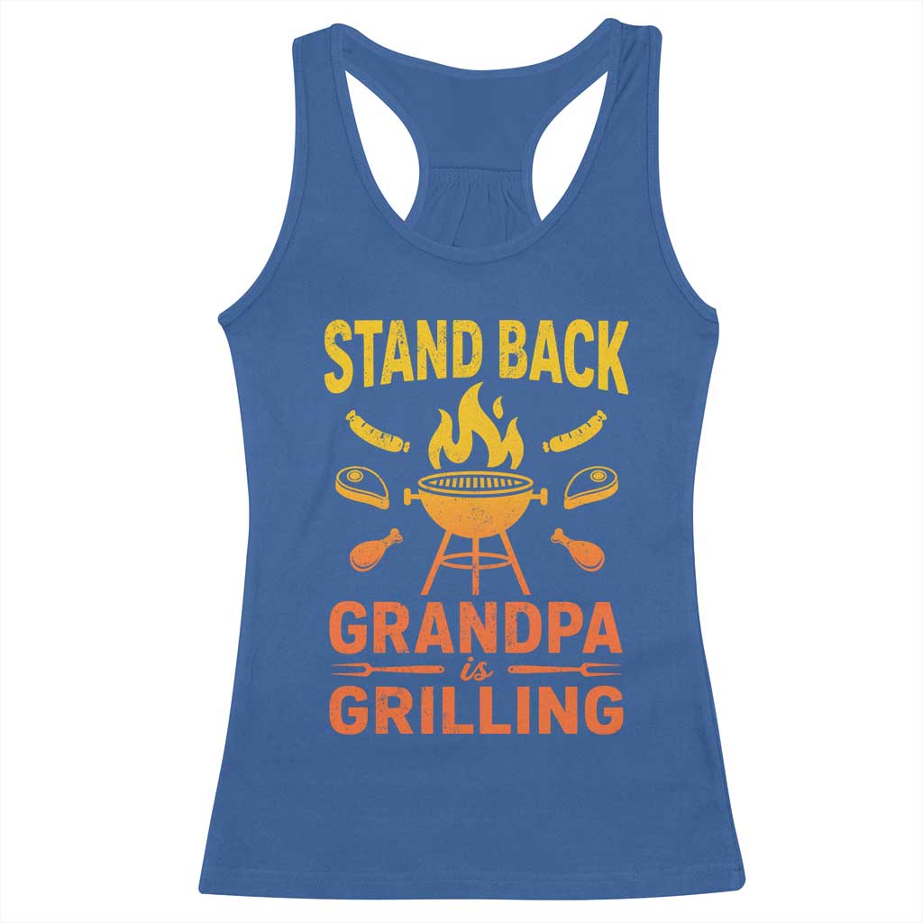 Grandpa Is Grilling Racerback Tank Top Funny Fathers Day BBQ