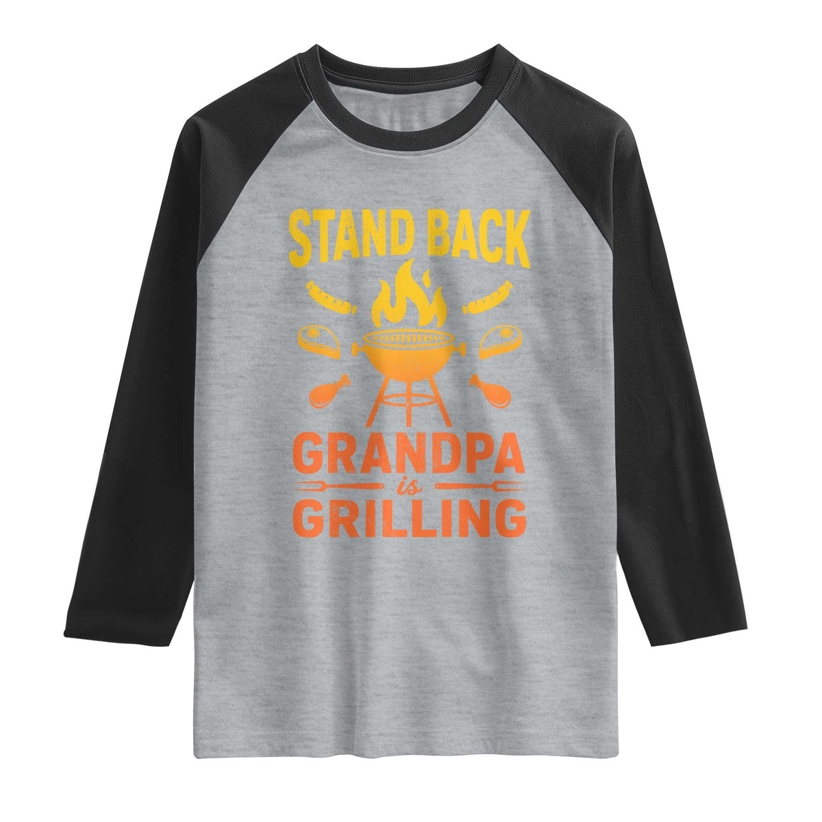 Grandpa Is Grilling Raglan Shirt Funny Fathers Day BBQ