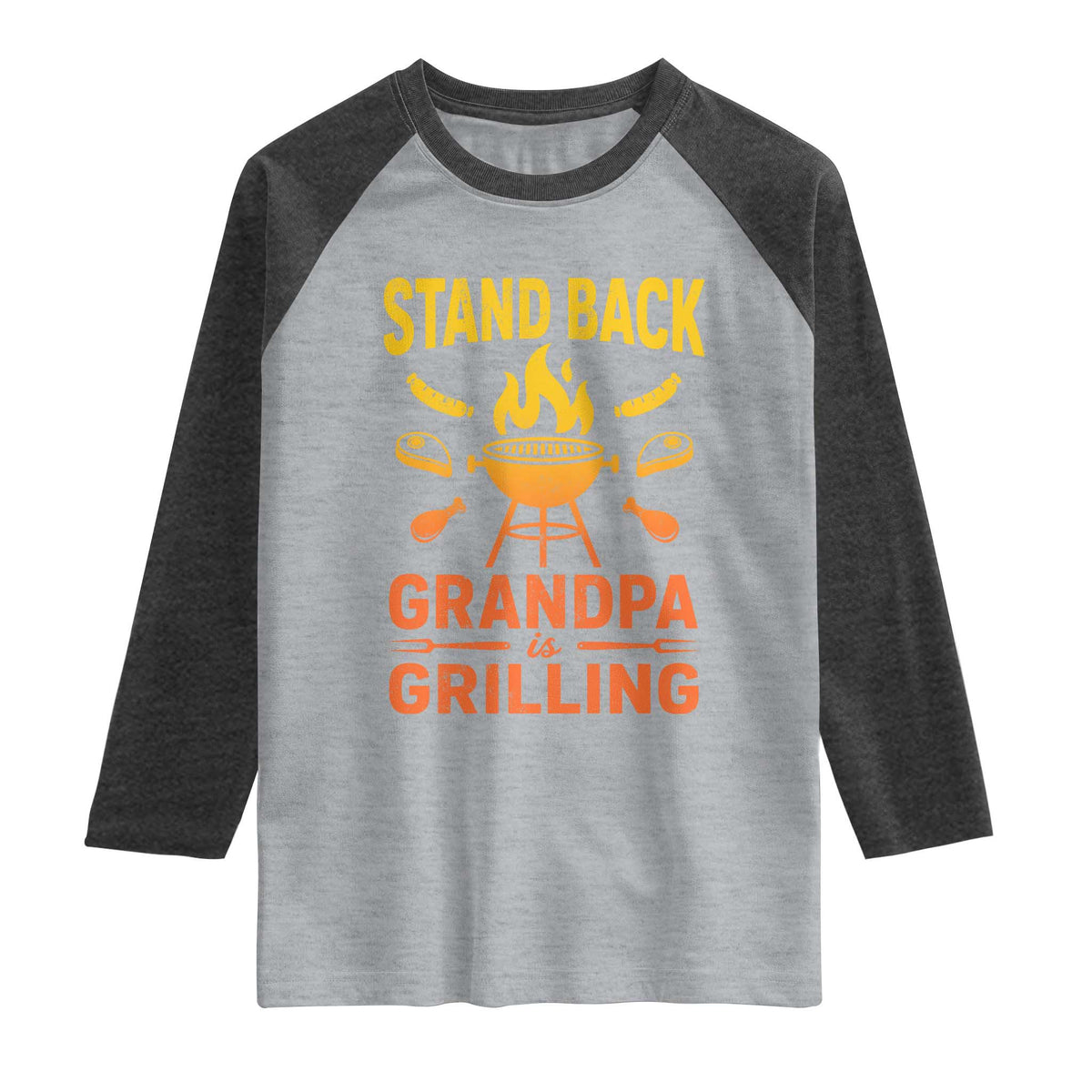 Grandpa Is Grilling Raglan Shirt Funny Fathers Day BBQ
