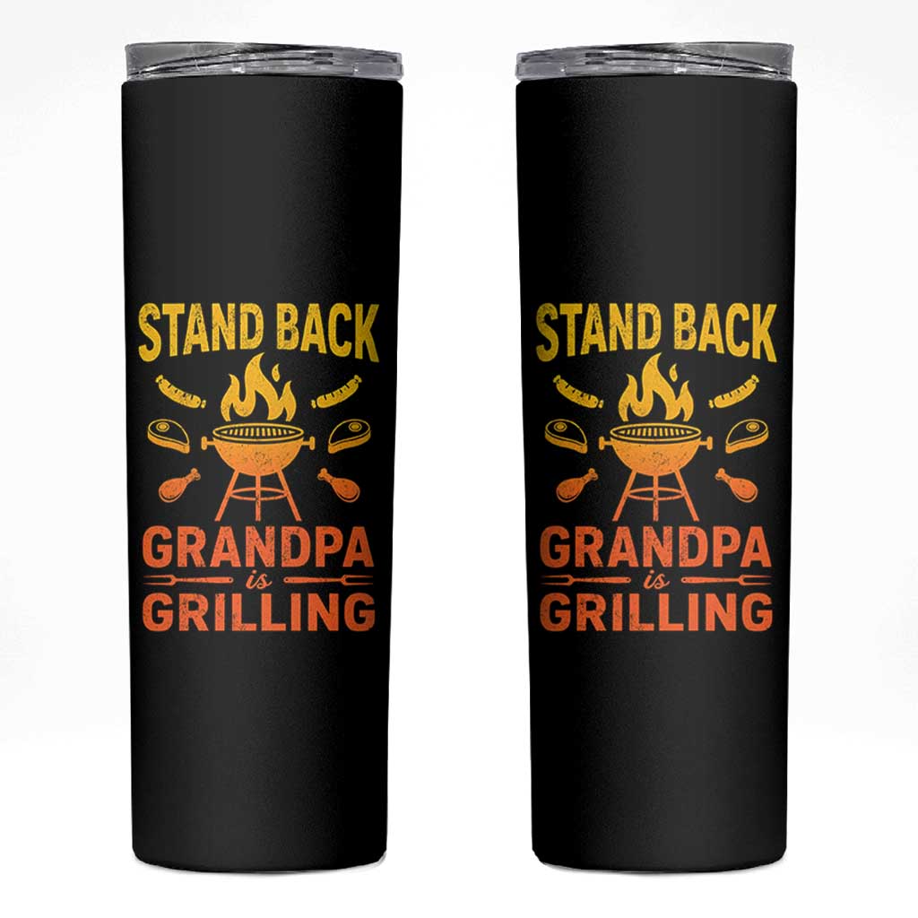 Grandpa Is Grilling Skinny Tumbler Funny Fathers Day BBQ