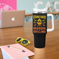 Grandpa Is Grilling Tumbler With Handle Funny Fathers Day BBQ