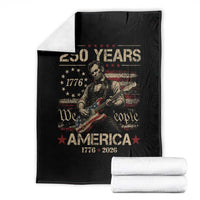 Abraham Lincoln Playing Guitar 250th Anniversary Throw Blanket 250 Years 1776 2026 4th July USA Flag We The People