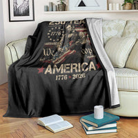 Abraham Lincoln Playing Guitar 250th Anniversary Throw Blanket 250 Years 1776 2026 4th July USA Flag We The People