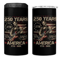 Abraham Lincoln Playing Guitar 250th Anniversary 4 in 1 Can Cooler Tumbler 250 Years 1776 2026 4th July USA Flag We The People