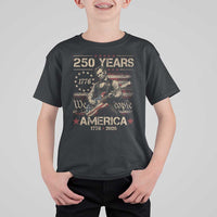 Abraham Lincoln Playing Guitar 250th Anniversary T Shirt For Kid 250 Years 1776 2026 4th July USA Flag We The People