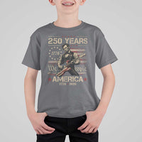 Abraham Lincoln Playing Guitar 250th Anniversary T Shirt For Kid 250 Years 1776 2026 4th July USA Flag We The People