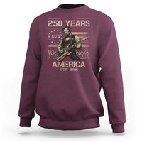 Abraham Lincoln Playing Guitar 250th Anniversary Sweatshirt 250 Years 1776 2026 4th July USA Flag We The People