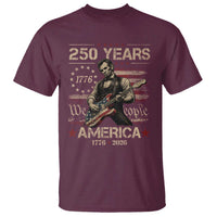 Abraham Lincoln Playing Guitar 250th Anniversary T Shirt 250 Years 1776 2026 4th July USA Flag We The People
