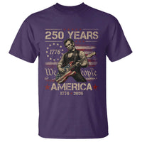 Abraham Lincoln Playing Guitar 250th Anniversary T Shirt 250 Years 1776 2026 4th July USA Flag We The People