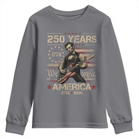 Abraham Lincoln Playing Guitar 250th Anniversary Youth Sweatshirt 250 Years 1776 2026 4th July USA Flag We The People