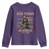 Abraham Lincoln Playing Guitar 250th Anniversary Youth Sweatshirt 250 Years 1776 2026 4th July USA Flag We The People