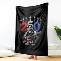Vintage Abraham Lincoln Abe Lincoln Playing Guitar 250 Years Throw Blanket 1776 2026 Humor Patriotic