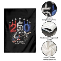 Vintage Abraham Lincoln Abe Lincoln Playing Guitar 250 Years Garden Flag 1776 2026 Humor Patriotic