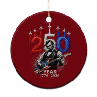 Vintage Abraham Lincoln Abe Lincoln Playing Guitar 250 Years Ceramic Ornament 1776 2026 Humor Patriotic