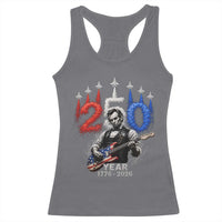 Vintage Abraham Lincoln Abe Lincoln Playing Guitar 250 Years Racerback Tank Top 1776 2026 Humor Patriotic