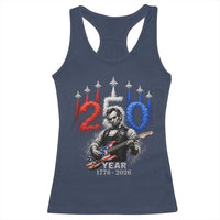 Vintage Abraham Lincoln Abe Lincoln Playing Guitar 250 Years Racerback Tank Top 1776 2026 Humor Patriotic
