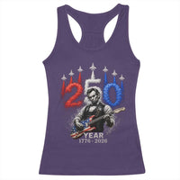 Vintage Abraham Lincoln Abe Lincoln Playing Guitar 250 Years Racerback Tank Top 1776 2026 Humor Patriotic