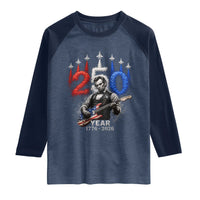 Vintage Abraham Lincoln Abe Lincoln Playing Guitar 250 Years Raglan Shirt 1776 2026 Humor Patriotic