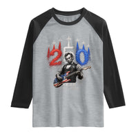 Vintage Abraham Lincoln Abe Lincoln Playing Guitar 250 Years Raglan Shirt 1776 2026 Humor Patriotic