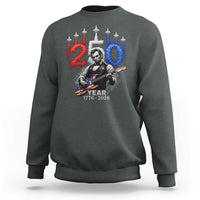 Vintage Abraham Lincoln Abe Lincoln Playing Guitar 250 Years Sweatshirt 1776 2026 Humor Patriotic