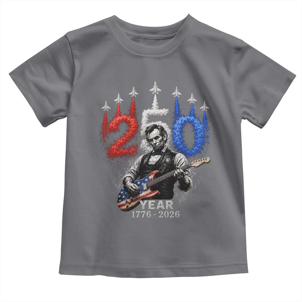 Vintage Abraham Lincoln Abe Lincoln Playing Guitar 250 Years Toddler T Shirt 1776 2026 Humor Patriotic