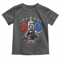 Vintage Abraham Lincoln Abe Lincoln Playing Guitar 250 Years Toddler T Shirt 1776 2026 Humor Patriotic