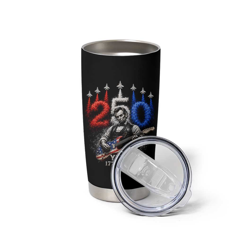 Vintage Abraham Lincoln Abe Lincoln Playing Guitar 250 Years Tumbler Cup 1776 2026 Humor Patriotic