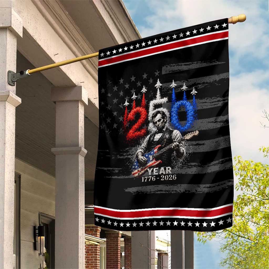 Vintage Abraham Lincoln Abe Lincoln Playing Guitar 250 Years Patriotic Garden Flag 1776 2026 Humor Patriotic