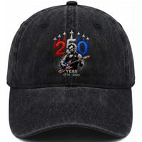 Vintage Abraham Lincoln Abe Lincoln Playing Guitar 250 Years Washed Cotton Baseball Cap 1776 2026 Humor Patriotic