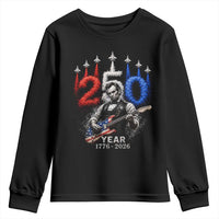 Vintage Abraham Lincoln Abe Lincoln Playing Guitar 250 Years Youth Sweatshirt 1776 2026 Humor Patriotic