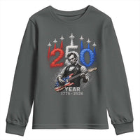 Vintage Abraham Lincoln Abe Lincoln Playing Guitar 250 Years Youth Sweatshirt 1776 2026 Humor Patriotic