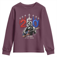 Vintage Abraham Lincoln Abe Lincoln Playing Guitar 250 Years Youth Sweatshirt 1776 2026 Humor Patriotic