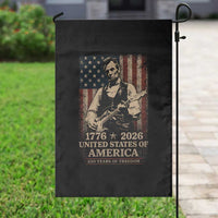 Vintage Abraham Lincoln Abe Lincoln Playing Guitar 250 Years Garden Flag 1776 2026 Humor Patriotic USA Flag