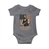 Vintage Abraham Lincoln Abe Lincoln Playing Guitar 250 Years Baby Onesie 1776 2026 Humor Patriotic USA Flag