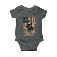 Vintage Abraham Lincoln Abe Lincoln Playing Guitar 250 Years Baby Onesie 1776 2026 Humor Patriotic USA Flag