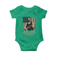 Vintage Abraham Lincoln Abe Lincoln Playing Guitar 250 Years Baby Onesie 1776 2026 Humor Patriotic USA Flag