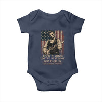 Vintage Abraham Lincoln Abe Lincoln Playing Guitar 250 Years Baby Onesie 1776 2026 Humor Patriotic USA Flag