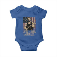 Vintage Abraham Lincoln Abe Lincoln Playing Guitar 250 Years Baby Onesie 1776 2026 Humor Patriotic USA Flag