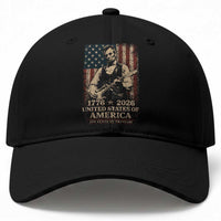 Vintage Abraham Lincoln Abe Lincoln Playing Guitar 250 Years Baseball Cap 1776 2026 Humor Patriotic USA Flag