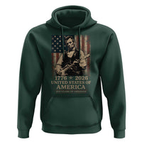 Vintage Abraham Lincoln Abe Lincoln Playing Guitar 250 Years Hoodie 1776 2026 Humor Patriotic USA Flag