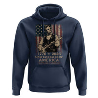 Vintage Abraham Lincoln Abe Lincoln Playing Guitar 250 Years Hoodie 1776 2026 Humor Patriotic USA Flag