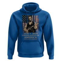 Vintage Abraham Lincoln Abe Lincoln Playing Guitar 250 Years Hoodie 1776 2026 Humor Patriotic USA Flag