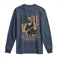 Vintage Abraham Lincoln Abe Lincoln Playing Guitar 250 Years Long Sleeve Shirt 1776 2026 Humor Patriotic USA Flag