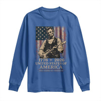 Vintage Abraham Lincoln Abe Lincoln Playing Guitar 250 Years Long Sleeve Shirt 1776 2026 Humor Patriotic USA Flag