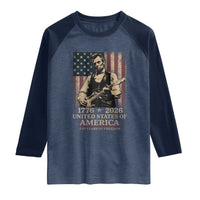 Vintage Abraham Lincoln Abe Lincoln Playing Guitar 250 Years Raglan Shirt 1776 2026 Humor Patriotic USA Flag