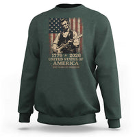 Vintage Abraham Lincoln Abe Lincoln Playing Guitar 250 Years Sweatshirt 1776 2026 Humor Patriotic USA Flag